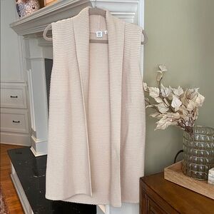 GAP Beige Cream Cotton Knit Sleeveless Vest
